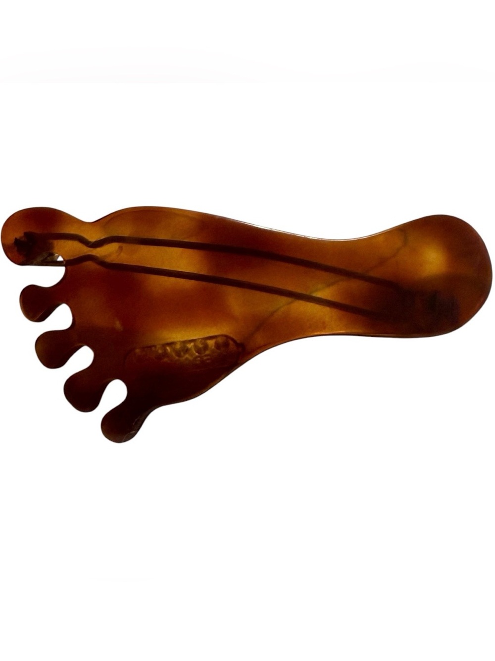 Vintageโ French Tortoiseshell Foot-Shaped Hair Clip, Deadstock, Handmade Paris